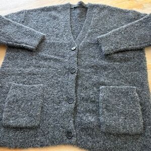 JENNI KAYNE GRAY BOUCLE COCOON CARDIGAN